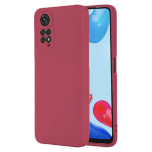 Husa protectie, interior de catifea, compatibila cu Xiaomi Redmi Note 11 4G / Note 11S, FONIX BloomShield, silicon, margini ridicate, slim, Visiniu