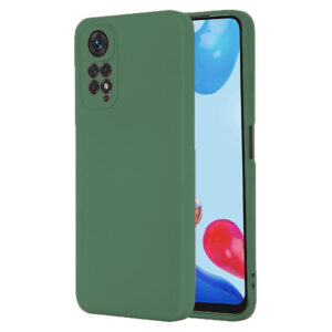 Husa protectie, interior de catifea, compatibila cu Xiaomi Redmi Note 11 4G / Note 11S, FONIX BloomShield, silicon, margini ridicate, slim, Verde inchis