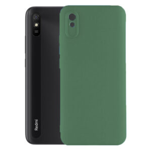 Husa protectie, interior de catifea, compatibila cu Xiaomi Redmi 9A / 9AT, FONIX BloomShield, silicon, margini ridicate, slim, Verde inchis