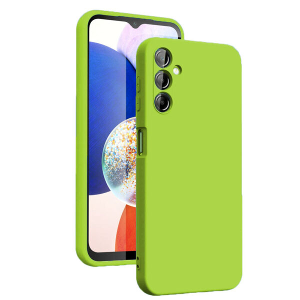 Husa protectie, interior de catifea, compatibila cu Samsung Galaxy A54 5G, FONIX BloomShield, silicon, margini ridicate, slim, Verde neon