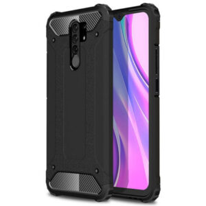 Husa COMANDO Titan compatibila cu Xiaomi Redmi 9, Armor Hybrid Protection, Ideal Grip, Negru