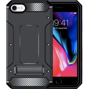 Husa Armor Upgraded compatibila cu Apple iPhone 7, Ultimate Protection, Anti-soc, Sustinere ferma in mana, Margini ridicate, Rezistenta crescuta la impact, Functie stand, Negru