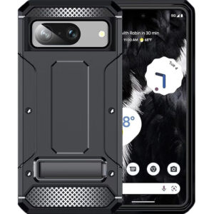 Husa Armor Upgraded compatibila cu Google Pixel 8, Ultimate Protection, Anti-soc, Sustinere ferma in mana, Margini ridicate, Rezistenta crescuta la impact, Functie stand, Negru