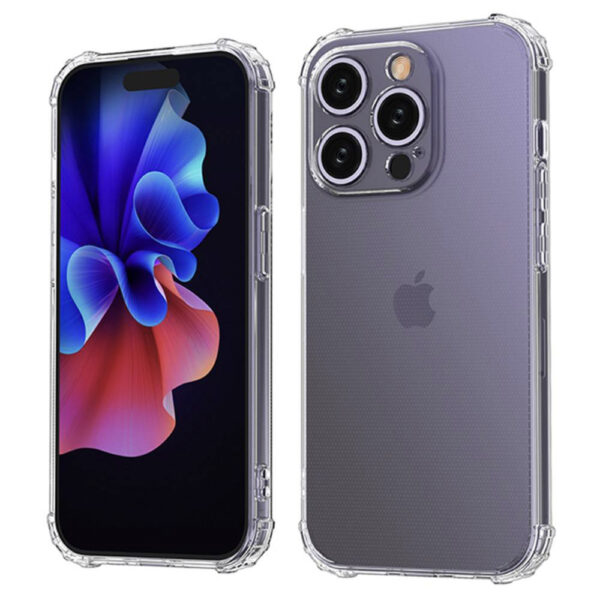 Husa silicon compatibila cu iPhone 15 Pro Max, Patru colturi rezistent la socuri, Camera Protection, Ultra rezistenta la impact, Transparenta