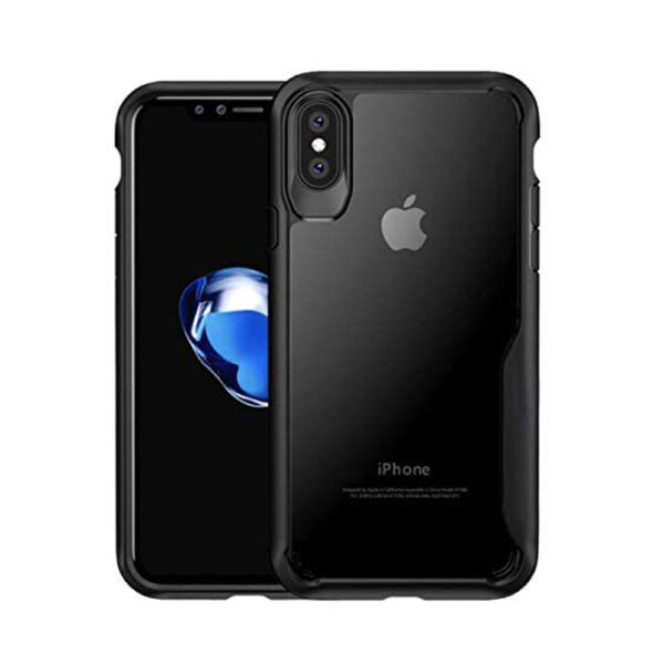 Husa 360 grade compatibila cu Apple iPhone X / XS, Cu protector de ecran inclus, Rezistenta la socuri, Anti-ingalbenire, Anti-zgarieturi, Durabila, Margini inaltate de 3mm, Negru/Transparent