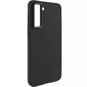 Husa compatibila cu Samsung Galaxy S22, Luxury Prime Cover, Accente metalizate, Suprafata mata, Textura catifelata, Butoane metalice, Negru