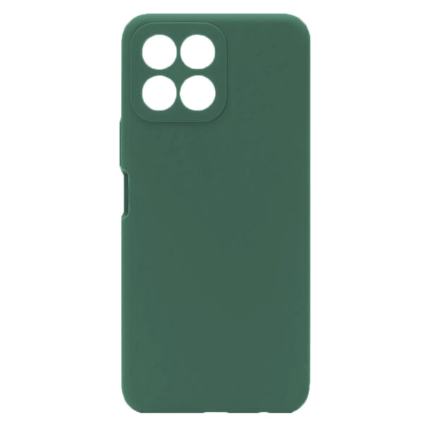 Husa protectie, interior de catifea, compatibila cu Honor X8 5G, FONIX BloomShield, silicon, margini ridicate, slim, Verde inchis