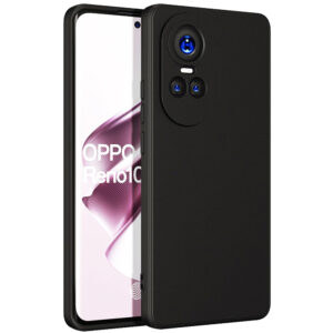 Husa protectie, interior de catifea, compatibila cu Oppo Reno 10 5G, FONIX BloomShield, silicon, margini ridicate, slim, Negru