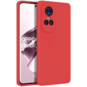 Husa protectie, interior de catifea, compatibila cu Oppo Reno 10 Pro 5G, FONIX BloomShield, silicon, margini ridicate, slim, Rosu