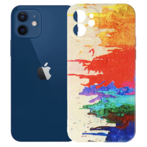 Husa compatibila cu Apple iPhone 12, FONIX Watercolour Painting Cover, Design colorat, Protectie camere, Multicolor