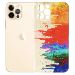 Husa compatibila cu Apple iPhone 12 Pro Max, FONIX Watercolour Painting Cover, Design colorat, Protectie camere, Multicolor