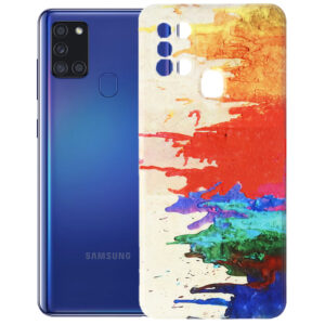 Husa compatibila cu Samsung Galaxy A21s, FONIX Watercolour Painting Cover, Design colorat, Protectie camere, Multicolor