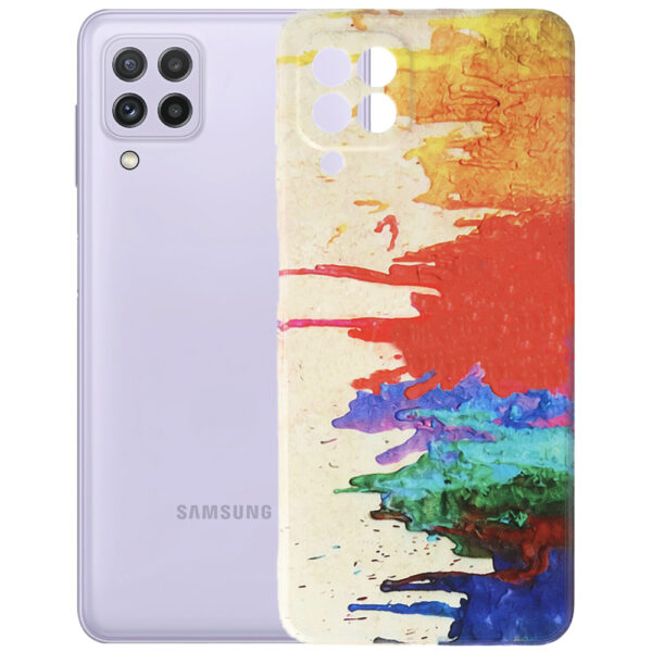 Husa compatibila cu Samsung Galaxy A22 4G, FONIX Watercolour Painting Cover, Design colorat, Protectie camere, Multicolor