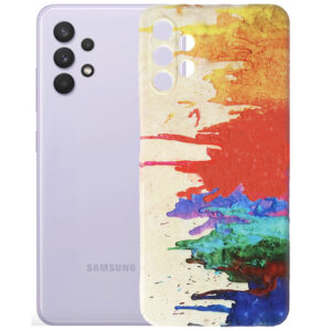 Husa compatibila cu Samsung Galaxy A32 4G, FONIX Watercolour Painting Cover, Design colorat, Protectie camere, Multicolor