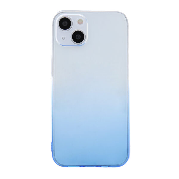 Husa compatibila cu Apple iPhone 15, Gradient ColorTouch, Design slim, Semi-transparenta, Culoare in degradeu, Albastru