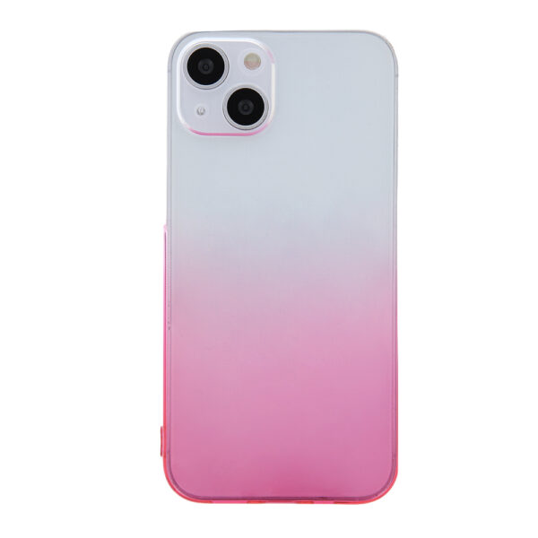 Husa compatibila cu Apple iPhone 15, Gradient ColorTouch, Design slim, Semi-transparenta, Culoare in degradeu, Roz