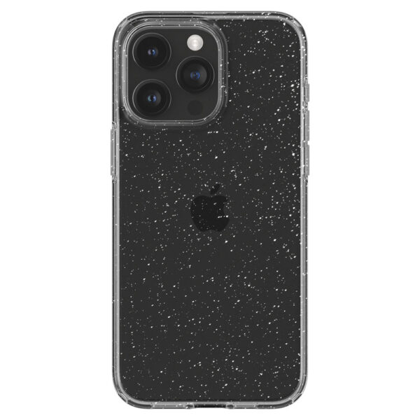 Husa Glitter Shine compatibila cu Apple iPhone 15 Pro, Accente cu sclipici, Silicon, Acoperire completa, Margini ridicate, Slim, Transparent