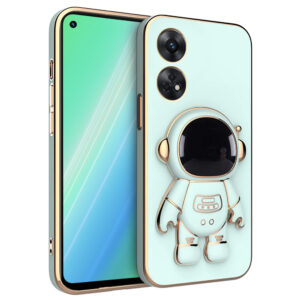 Husa compatibila cu Oppo Reno 8T 4G, Astronaut, Stand suport, Accente aurii, Margini ridicate, Verde