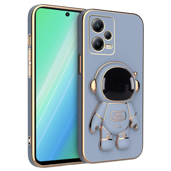 Husa compatibila cu Xiaomi Poco X5, Astronaut, Stand suport, Accente aurii, Margini ridicate, Albastru