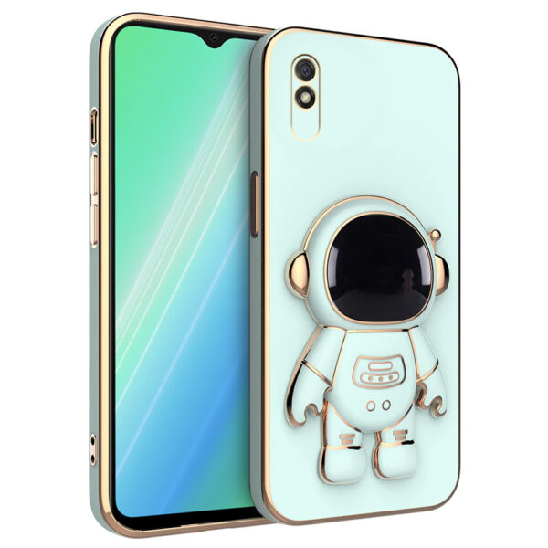 Husa compatibila cu Xiaomi Redmi 9i, Astronaut, Stand suport, Accente aurii, Margini ridicate, Verde