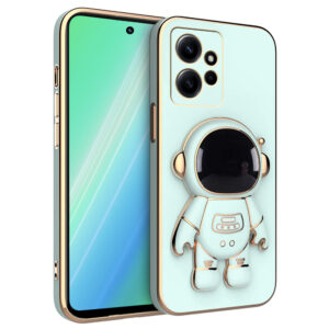 Husa compatibila cu Xiaomi Redmi Note 12 4G, Astronaut, Stand suport, Accente aurii, Margini ridicate, Verde