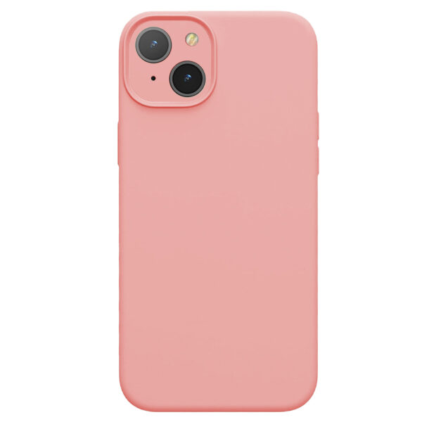 Husa protectie, interior de catifea, compatibila cu Apple iPhone 15, FONIX BloomShield, silicon, margini ridicate, slim, Roz