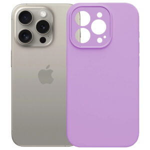 Husa protectie, interior de catifea, compatibila cu Apple iPhone 15 Pro, FONIX BloomShield, silicon, margini ridicate, slim, Lila