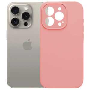 Husa protectie, interior de catifea, compatibila cu Apple iPhone 15 Pro Max, FONIX BloomShield, silicon, margini ridicate, slim, Roz