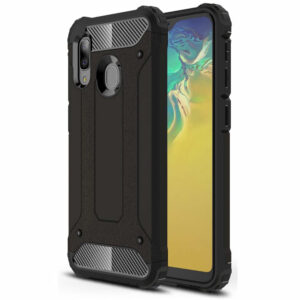 Husa COMANDO Titan compatibila cu Samsung Galaxy A20 / A30, Armor Hybrid Protection, Ideal Grip, Negru