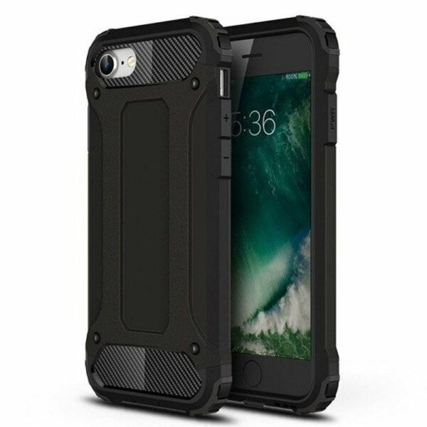 Husa COMANDO Titan compatibila cu iPhone SE3 / SE 2020 , Armor Hybrid Protection, Ideal Grip, Negru