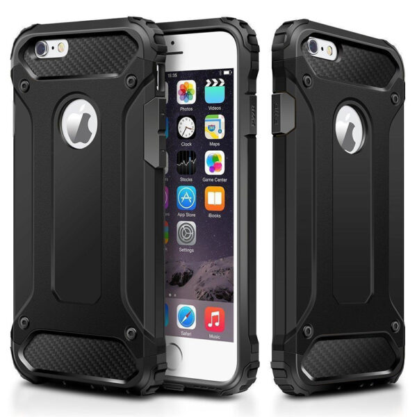 Husa COMANDO Titan compatibila cu iPhone 6 Plus / 6S Plus , Armor Hybrid Protection, Ideal Grip, Negru