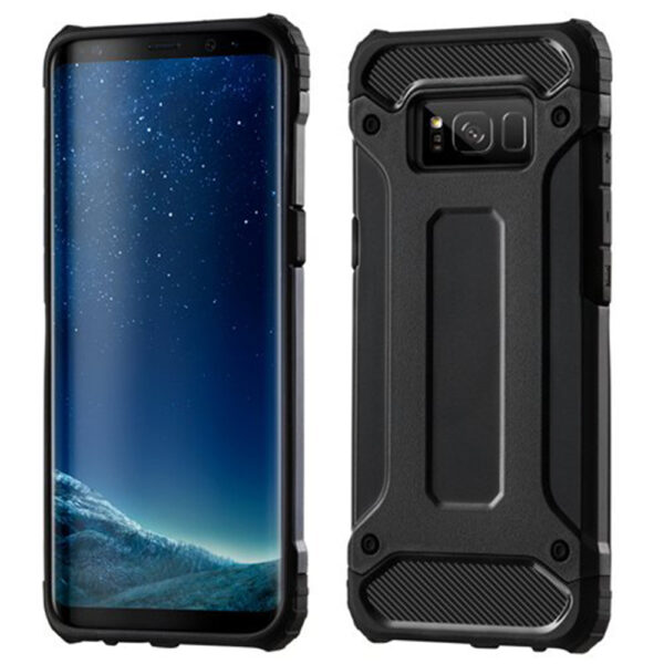 Husa COMANDO Titan compatibila cu Samsung Galaxy S8 Plus, Armor Hybrid Protection, Ideal Grip, Negru