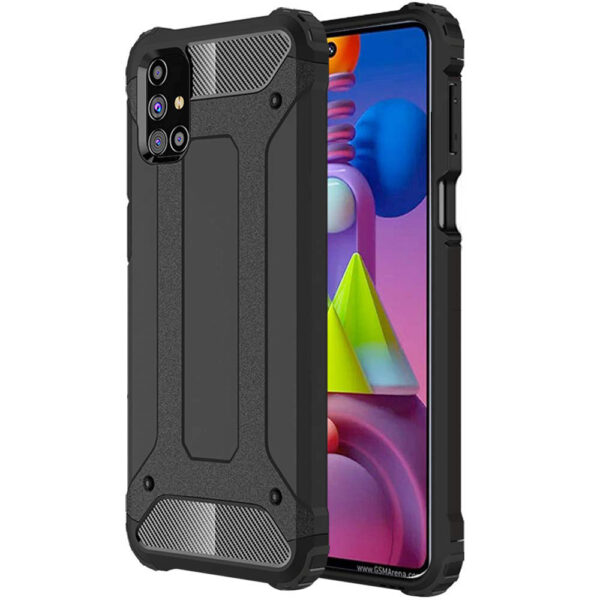 Husa COMANDO Titan compatibila cu Samsung Galaxy M51, Armor Hybrid Protection, Ideal Grip, Negru