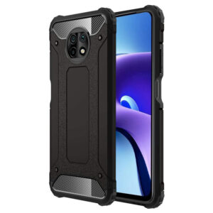 Husa COMANDO Titan compatibila cu Xiaomi Redmi Note 9T, Armor Hybrid Protection, Ideal Grip, Negru