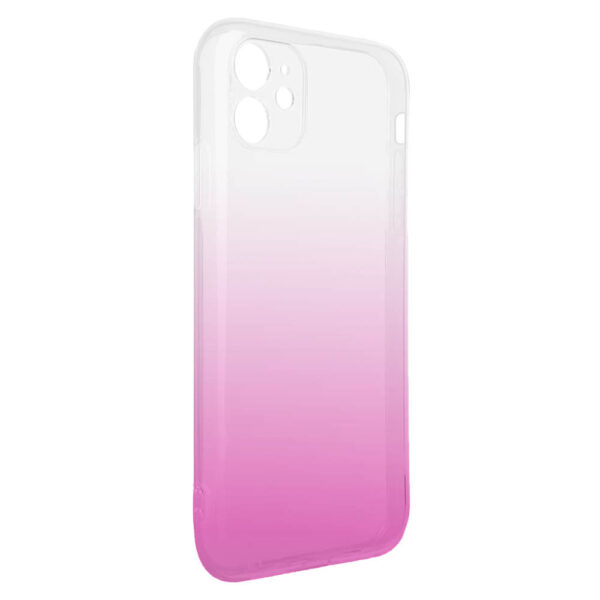 Husa compatibila cu Apple iPhone 11, Gradient ColorTouch, Design slim, Semi-transparenta, Culoare in degradeu, Roz