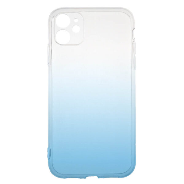 Husa compatibila cu Apple iPhone 12, Gradient ColorTouch, Design slim, Semi-transparenta, Culoare in degradeu, Albastru