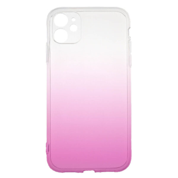 Husa compatibila cu Apple iPhone 12, Gradient ColorTouch, Design slim, Semi-transparenta, Culoare in degradeu, Roz