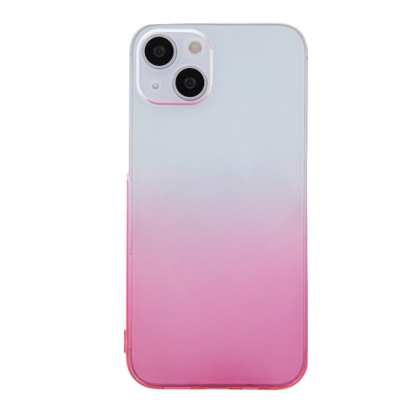 Husa compatibila cu Apple iPhone 13, Gradient ColorTouch, Design slim, Semi-transparenta, Culoare in degradeu, Roz