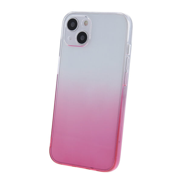 Husa compatibila cu Apple iPhone 14, Gradient ColorTouch, Design slim, Semi-transparenta, Culoare in degradeu, Roz