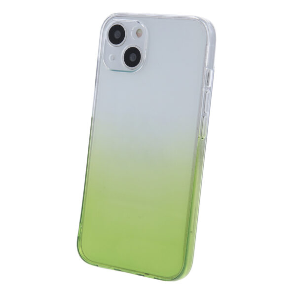 Husa compatibila cu Apple iPhone 14, Gradient ColorTouch, Design slim, Semi-transparenta, Culoare in degradeu, Verde