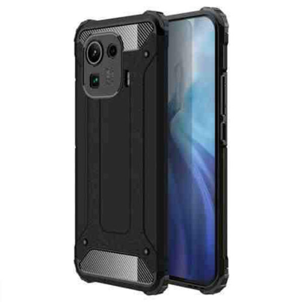 Husa COMANDO Titan compatibila cu Xiaomi Mi 11 Pro, Armor Hybrid Protection, Ideal Grip, Negru