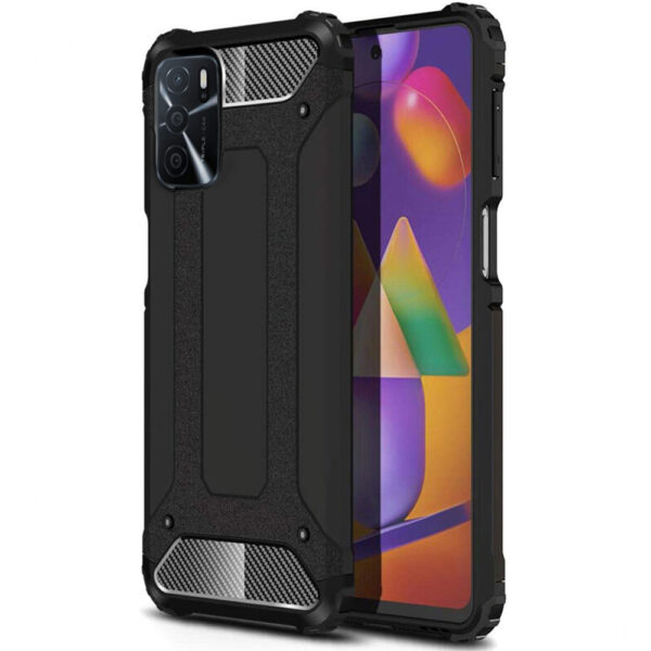 Husa COMANDO Titan compatibila cu Oppo A16 / A16s / A54s, Armor Hybrid Protection, Ideal Grip, Negru