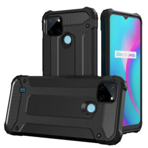 Husa COMANDO Titan compatibila cu Realme C21Y / C25Y, Armor Hybrid Protection, Ideal Grip, Negru