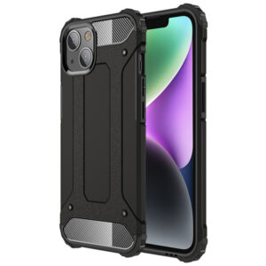 Husa COMANDO Titan compatibila cu iPhone 14, Armor Hybrid Protection, Ideal Grip, Negru