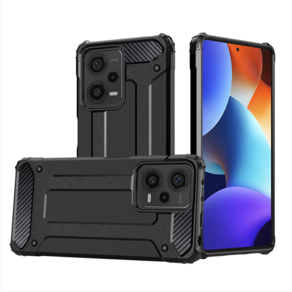 Husa COMANDO Titan compatibila cu Xiaomi Redmi Note 12 Pro+, Armor Hybrid Protection, Ideal Grip, Negru