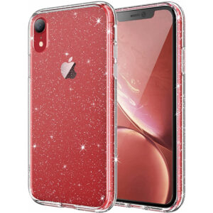 Husa Glitter Shine compatibila cu Apple iPhone XR, Accente cu sclipici, Silicon, Acoperire completa, Margini ridicate, Slim, Transparent