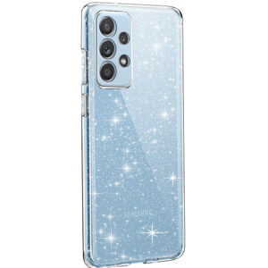 Husa Glitter Shine compatibila cu Samsung Galaxy A13 4G, Accente cu sclipici, Silicon, Acoperire completa, Margini ridicate, Slim, Transparent