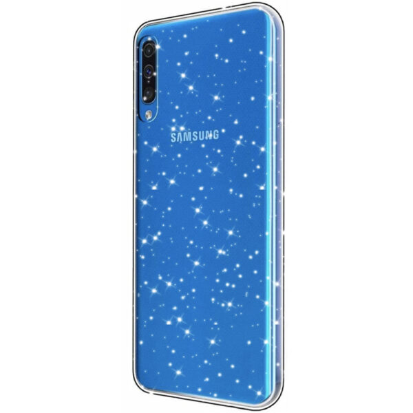 Husa Glitter Shine compatibila cu Samsung Galaxy A50 / A30S, Accente cu sclipici, Silicon, Acoperire completa, Margini ridicate, Slim, Transparent