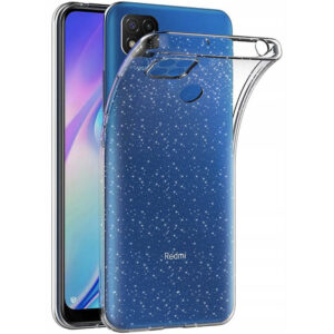 Husa Glitter Shine compatibila cu Xiaomi Redmi 9C, Accente cu sclipici, Silicon, Acoperire completa, Margini ridicate, Slim, Transparent