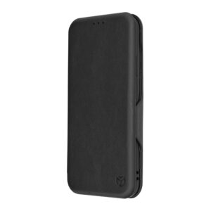 Husa Power Magnet compatibila cu iPhone 11, Interior catifea, Exterior piele, Tip carte, Suport card, Protectie camere, Inchidere magnetica, Negru